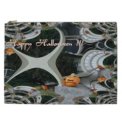 Creepy Pumpkin Fractal Cosmetic Bag (xxl)  by gothicandhalloweenstore