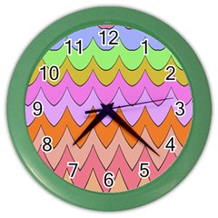 Pastel Waves Pattern Color Wall Clock