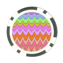 Pastel Waves Pattern Poker Chip Card Guard by LalyLauraFLM