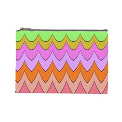 Pastel Waves Pattern Cosmetic Bag (large) by LalyLauraFLM