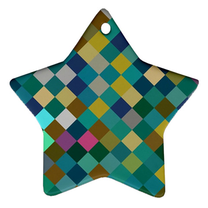 Rhombus pattern in retro colors Ornament (Star)