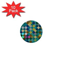 Rhombus Pattern In Retro Colors 1  Mini Button (10 Pack)  by LalyLauraFLM
