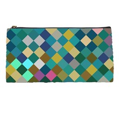 Rhombus Pattern In Retro Colors Pencil Case by LalyLauraFLM