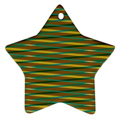 Diagonal Stripes Pattern Star Ornament (two Sides) by LalyLauraFLM