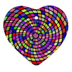 Colorful Whirlpool Heart Ornament (two Sides) by LalyLauraFLM