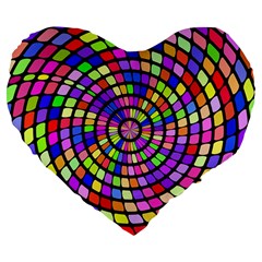 Colorful Whirlpool Large 19  Premium Heart Shape Cushion by LalyLauraFLM