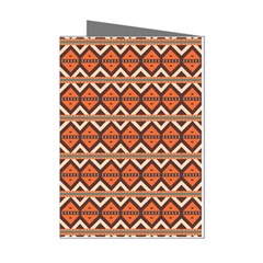 Brown Orange Rhombus Pattern Mini Greeting Cards (pkg Of 8) by LalyLauraFLM