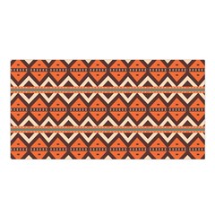 Brown Orange Rhombus Pattern Satin Shawl by LalyLauraFLM