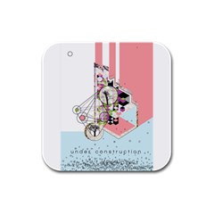 Under Construction Rubber Square Coaster (4 Pack) 