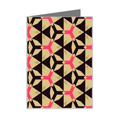 Shapes In Triangles Pattern Mini Greeting Card by LalyLauraFLM