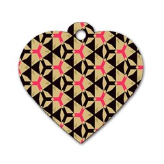 Shapes In Triangles Pattern Dog Tag Heart (two Sides) by LalyLauraFLM