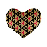 Shapes in triangles pattern Standard 16  Premium Heart Shape Cushion  Back