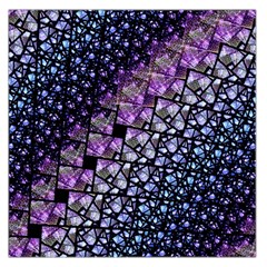 Dusk Blue And Purple Fractal Large Satin Scarf (square) by KirstenStarFashion