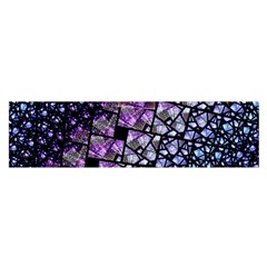 Dusk Blue And Purple Fractal Satin Scarf (oblong) by KirstenStarFashion