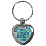 Green blue shapes Key Chain (Heart)