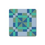 Green blue shapes Magnet (Square)