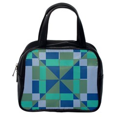 Green Blue Shapes Classic Handbag (one Side) by LalyLauraFLM