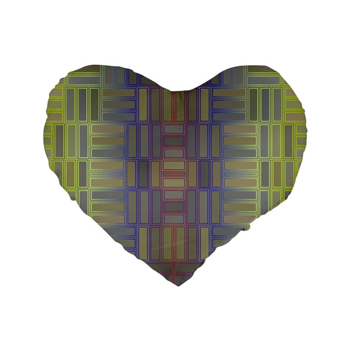 Gradient rectangles Standard 16  Premium Heart Shape Cushion 