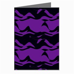 Mauve Black Waves Greeting Card by LalyLauraFLM