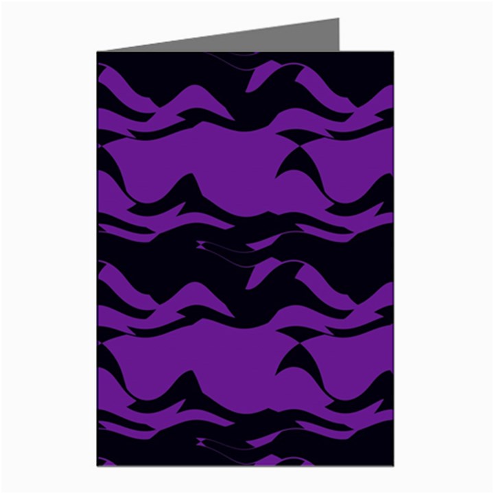 Mauve black waves Greeting Cards (Pkg of 8)