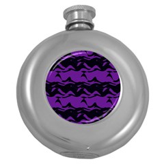 Mauve Black Waves Hip Flask (5 Oz) by LalyLauraFLM