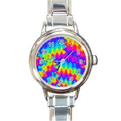 Amazing Acid Rainbow Round Italian Charm Watches by KirstenStar