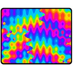 Amazing Acid Rainbow Fleece Blanket (medium)  by KirstenStar