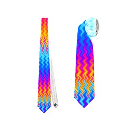 Psychedelic Rainbow Heat Waves Neckties (one Side) 