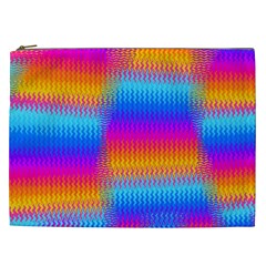 Psychedelic Rainbow Heat Waves Cosmetic Bag (xxl)  by KirstenStar