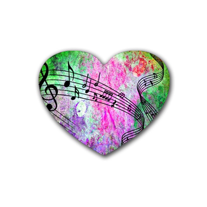 Abstract Music  Rubber Coaster (Heart) 