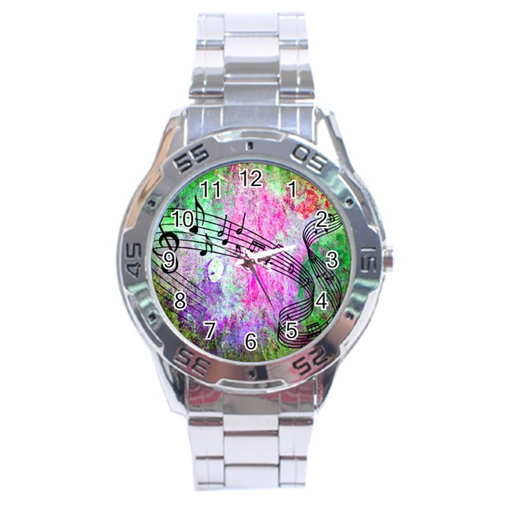 Abstract Music  Stainless Steel Men s Watch