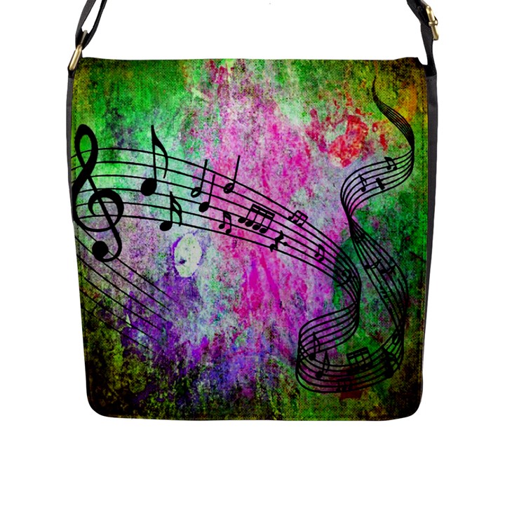 Abstract Music  Flap Messenger Bag (L) 