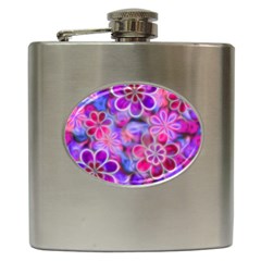 Pretty Floral Painting Hip Flask (6 Oz) by KirstenStar