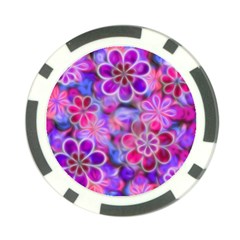 Pretty Floral Painting Poker Chip Card Guards