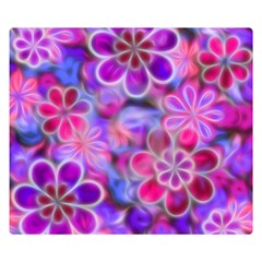 Pretty Floral Painting Double Sided Flano Blanket (Small) 