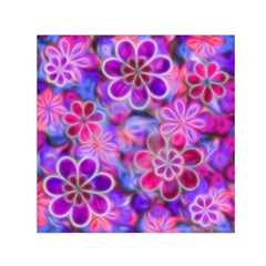 Pretty Floral Painting Small Satin Scarf (Square) 