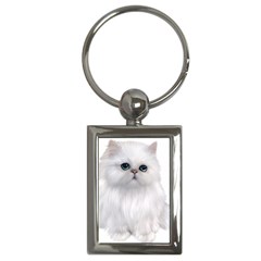 White Persian Cat Clipart Key Chains (rectangle)  by AlteredStates