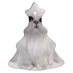 White Persian Cat Clipart Christmas Tree Ornament (2 Sides) Back