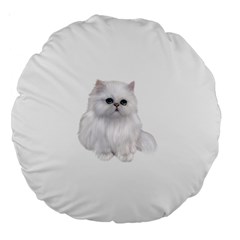 White Persian Cat Clipart Large 18  Premium Round Cushions by AlteredStates