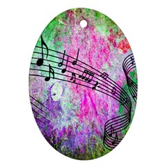 Abstract Music 2 Oval Ornament (two Sides)