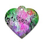 Abstract Music 2 Dog Tag Heart (One Side) Front