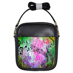 Abstract Music 2 Girls Sling Bags