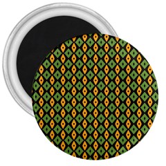 Green Yellow Rhombus Pattern 3  Magnet by LalyLauraFLM