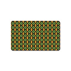 Green Yellow Rhombus Pattern Magnet (name Card) by LalyLauraFLM