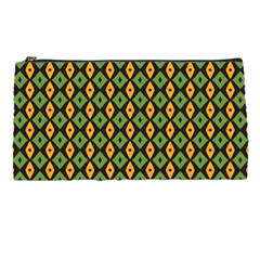 Green Yellow Rhombus Pattern Pencil Case by LalyLauraFLM