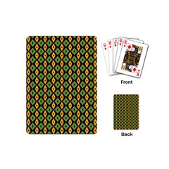 Green Yellow Rhombus Pattern Playing Cards (mini) by LalyLauraFLM