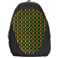 Green Yellow Rhombus Pattern Backpack Bag