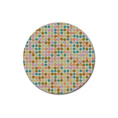 Retro dots pattern Magnet 3  (Round)