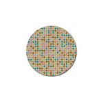 Retro dots pattern Golf Ball Marker Front