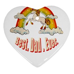 Best  Dad  Ever Heart Ornament (2 Sides) by redcow